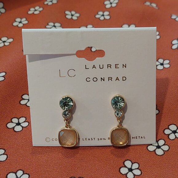 LC Laura Conrad Gold Tone Crystal & Simulated Multi-color Necklace & Earrings - Picture 6 of 10